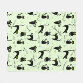 Couverture Polaire Chats noirs mood (Devant (Horizontal))