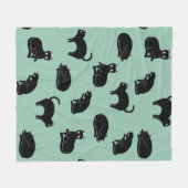 Couverture Polaire Chats noirs Motif sans couture (Devant (Horizontal))