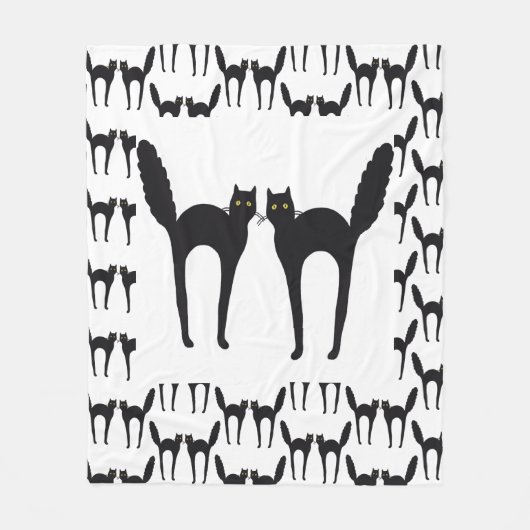 Couverture Polaire Chats noirs Spooked (Devant)
