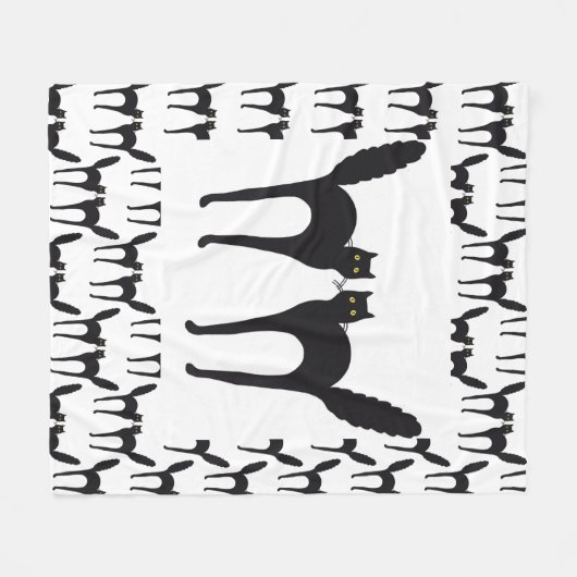 Couverture Polaire Chats noirs Spooked (Devant (Horizontal))