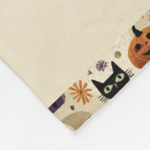 Couverture Polaire Chats noirs Whimsical et Citrouilles d'Halloween (Coin)