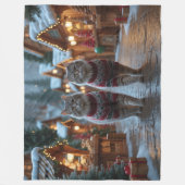 Couverture Polaire Chats sibériens Noël Neige Fêtes  (Devant)