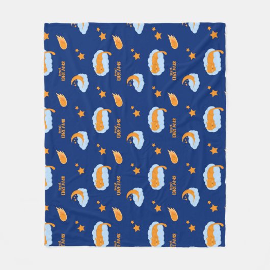 Couverture Polaire Chatte endormi sur un nuage, rêves doux (Devant)