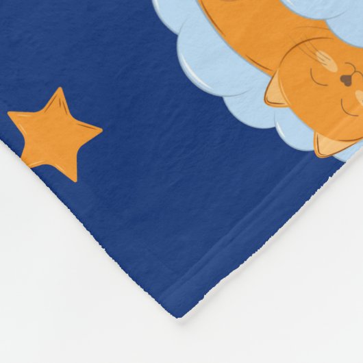 Couverture Polaire Chatte endormi sur un nuage, rêves doux (Coin)