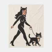 Couverture Polaire Chatte Mignonne Chat Tuxedo | Graphique Os pour Ma (Devant)