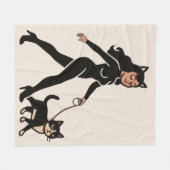Couverture Polaire Chatte Mignonne Chat Tuxedo | Graphique Os pour Ma (Devant (Horizontal))