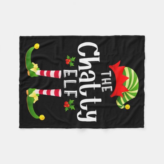 Couverture Polaire Chatty Christmas Elf Matching Pajama X-mas Party  (Devant (Horizontal))