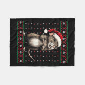 Couverture Polaire Chaud de Noël moche Rat Lover Santa Hat Funny H (Devant (Horizontal))