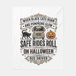Couverture Polaire Chauffeur de Bus Halloween Gravure Vintage Épouvan