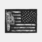 Couverture Polaire Chauffeur de camion américain Drapeau Trucker Vint (Devant (Horizontal))