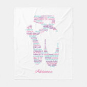 Couverture Polaire Chaussure de ballet rose et Aqua (Devant)