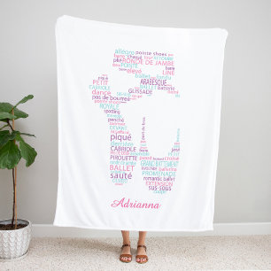 Couverture Polaire Chaussure de ballet rose et Aqua