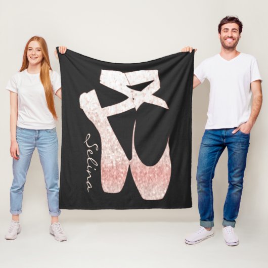 Couverture Polaire Chaussures de Ballet Rose Soft Gradient Personnali (En situation)