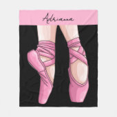 Couverture Polaire Chaussures en Ballet Rose dessinées à la main (Devant)