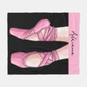 Couverture Polaire Chaussures en Ballet Rose dessinées à la main (Devant (Horizontal))
