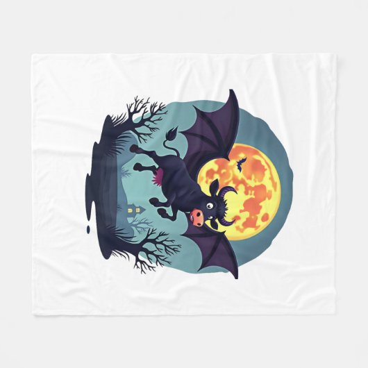 Couverture Polaire Chauve-souris à minuit (Devant (Horizontal))