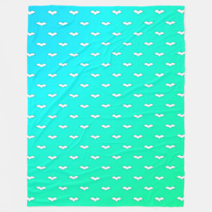 Couverture Polaire Chauves-souris blanches minuscules Turquoise