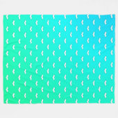 Couverture Polaire Chauves-souris blanches minuscules Turquoise (Devant (Horizontal))