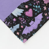 Couverture Polaire Chauves-souris et fantômes d'Halloween rose et vio (Coin)