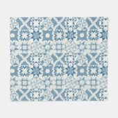 Couverture Polaire Cheater Traditionnel Patchwork Stars Quilt Blue (Devant (Horizontal))