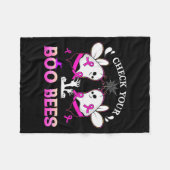 Couverture Polaire Check Your Boo Bees Funny Breast Cancer Halloween (Devant (Horizontal))
