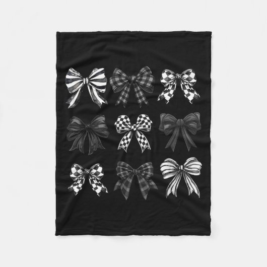 Couverture Polaire Checkered Bow Coquette Funny Gift Tee Women, Men  (Devant)