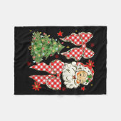 Couverture Polaire Checkered Coquette Bow Santa Claus Christmas Holid (Devant (Horizontal))