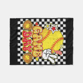 Couverture Polaire Checkered Game Day Cute Coquette Bow Softll Women (Devant (Horizontal))