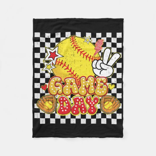 Couverture Polaire Checkered Game Day Cute Coquette Bow Softll Women (Devant)