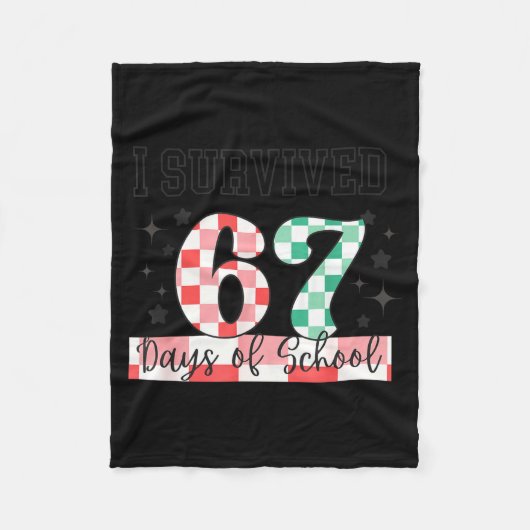 Couverture Polaire Checkered I Survived 67 Days Of School Meme Teache (Devant)