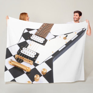 COUVERTURE POLAIRE CHECKERS ROCK GUITARE ÉLECTRIQUE