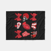 Couverture Polaire Cheer Coquette Bow Football Maman Jour Jour Noël (Devant (Horizontal))