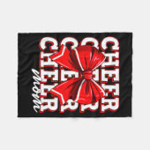 Couverture Polaire Cheer Mom Cheerleader Bow Biggest Fan Red Team  (Devant (Horizontal))