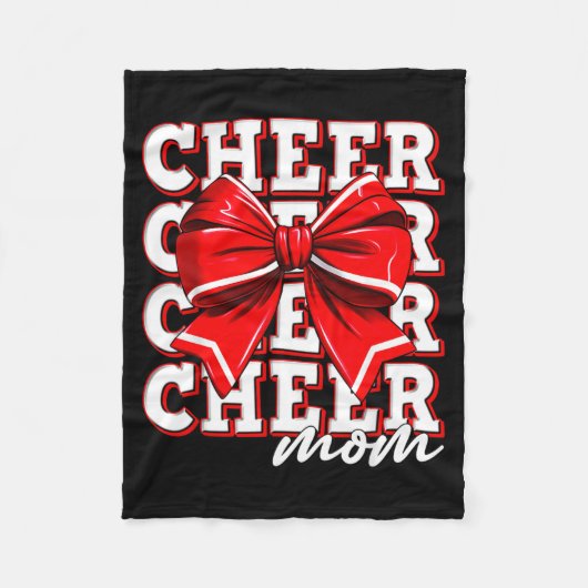 Couverture Polaire Cheer Mom Cheerleader Bow Biggest Fan Red Team  (Devant)