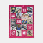 Couverture Polaire Cheer Team Senior Night Custom Photo Pink Confetti (Devant)