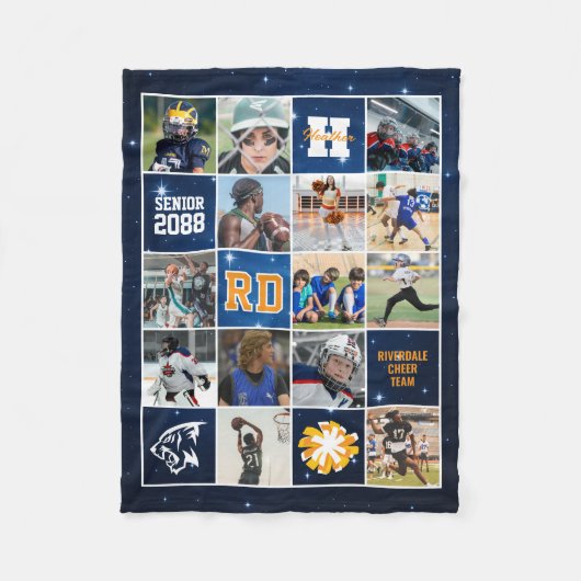 Couverture Polaire Cheer Team Senior Night Custom Photo Starry Night (Devant)