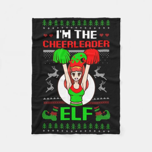 Couverture Polaire Cheerleader Elf Design Christmas Cheerleading  (Devant)