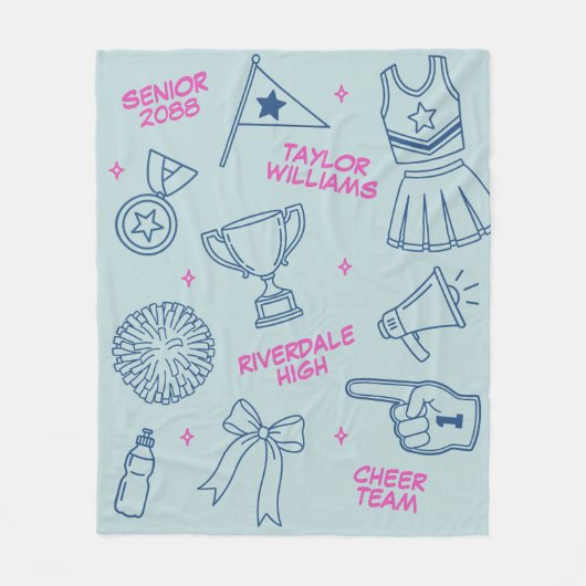Couverture Polaire Cheerleading Doodle Cheer Team Senior Night (Devant)