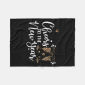 Couverture Polaire Cheers To The New Year 2026 Leopard Champagne Happ (Devant (Horizontal))