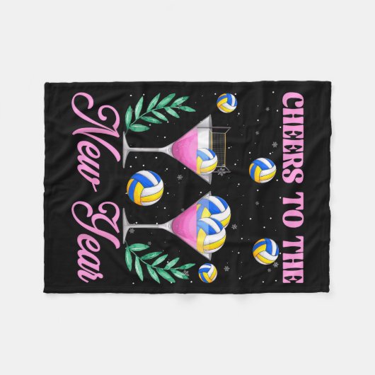 Couverture Polaire Cheers To The New Year Champagne Gl & Volleyba (Devant (Horizontal))