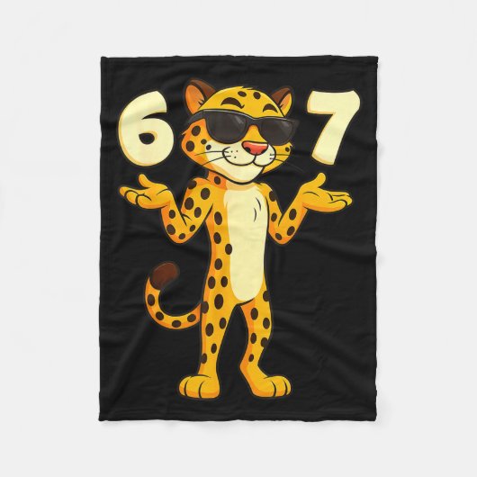 Couverture Polaire Cheetah 67 Meme Funny Kids Teens Gen Alpha Slang 6 (Devant)