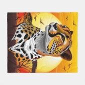 Couverture Polaire Cheetah African Feline Wild Animal (Devant (Horizontal))