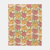 Couverture Polaire Cheetah Jungle Plante verdure Coral vert (Devant)