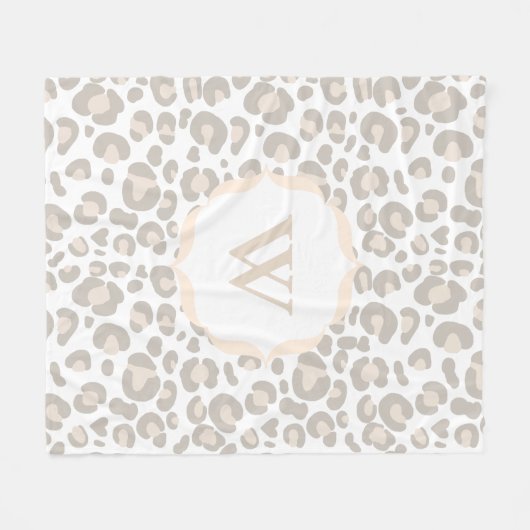 Couverture Polaire Cheetah Neutre Classé Imprimer & Lettre Initiale (Devant (Horizontal))