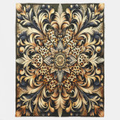 Couverture Polaire Cheetah Print Acanthus Leaf Flore Accent Pétal (Devant)