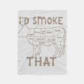 Couverture Polaire chef boucher cuisiner barbecue fumée que boeuf de  (Devant)