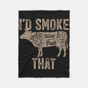 Couverture Polaire Chef Boucher Cuisinier Bbq Je Fumerais Cette Vache