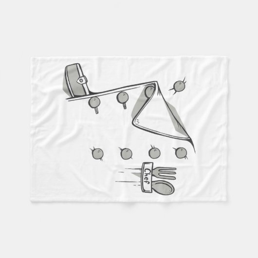 Couverture Polaire Chef Jacket Chef Costume Cook Cooking Funny Chef G (Devant (Horizontal))