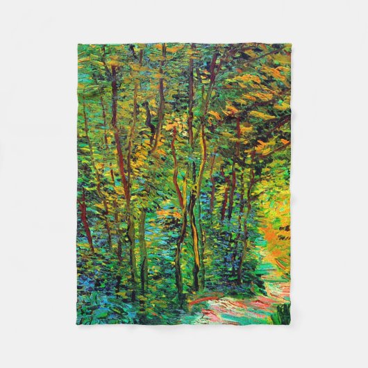 Couverture Polaire Chemin dans le Bois Van Gogh Art (Devant)