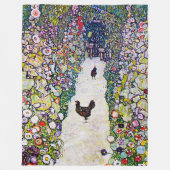 Couverture Polaire Chemin du jardin avec les poulets, Gustav Klimt (Devant)